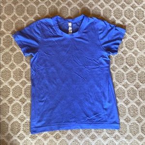 Blue short sleeve lulu lemon exercise top